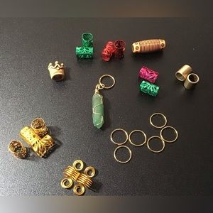 23 piece green Crystal hair jewelry set, hair jewelry, green Crystal